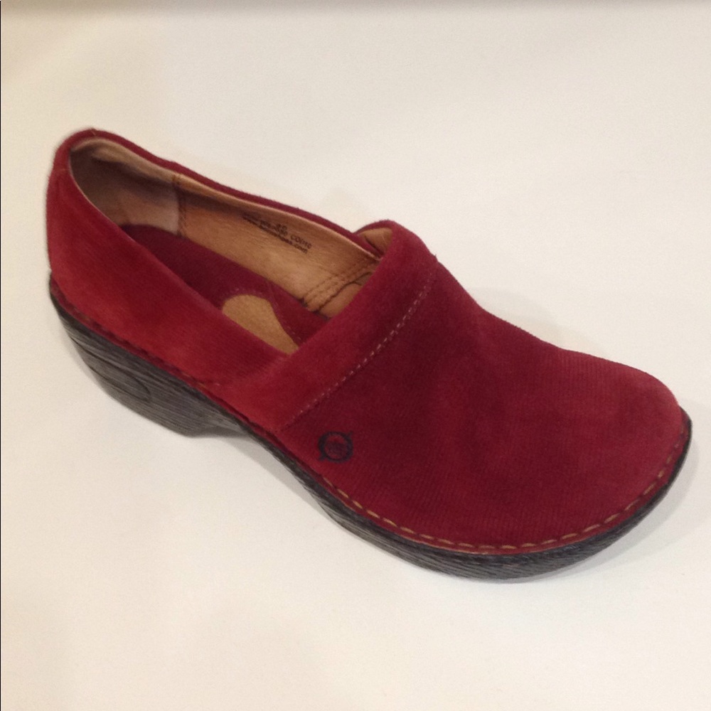 Born Red Corded Sueded Leather Platform with Heel